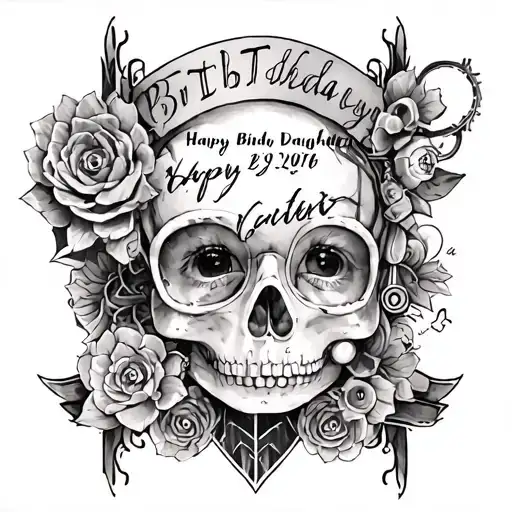 Steam Punk Birthday Tattoo With My Daughters Date Of Birth