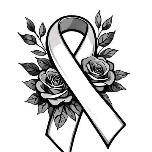 Breast Cancer Ribbon With Roses