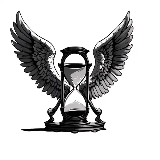 Hour Glass With Arch Angel