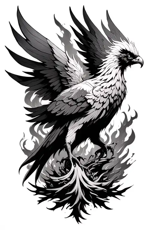 Phoenix Rising From Ashes Symbolizing Overcoming