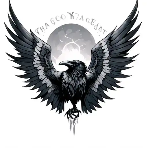 Raven Wings Spread
