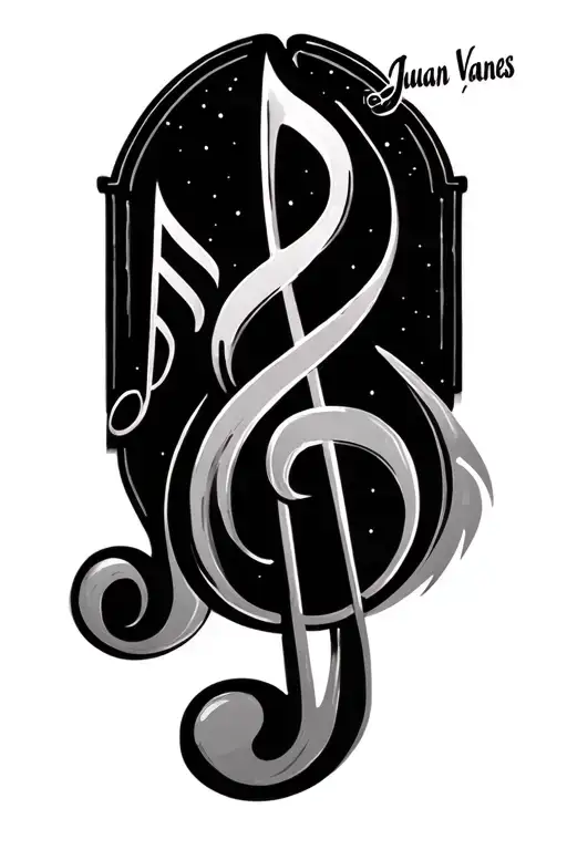 Music Notes With First Name Juan Yvanes