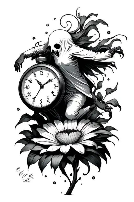 Ghost Running On A Flower Like Clock While Also Showing A Speedometer