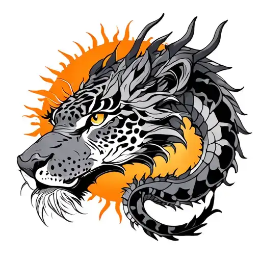 Dragon With Sun And Jaguar