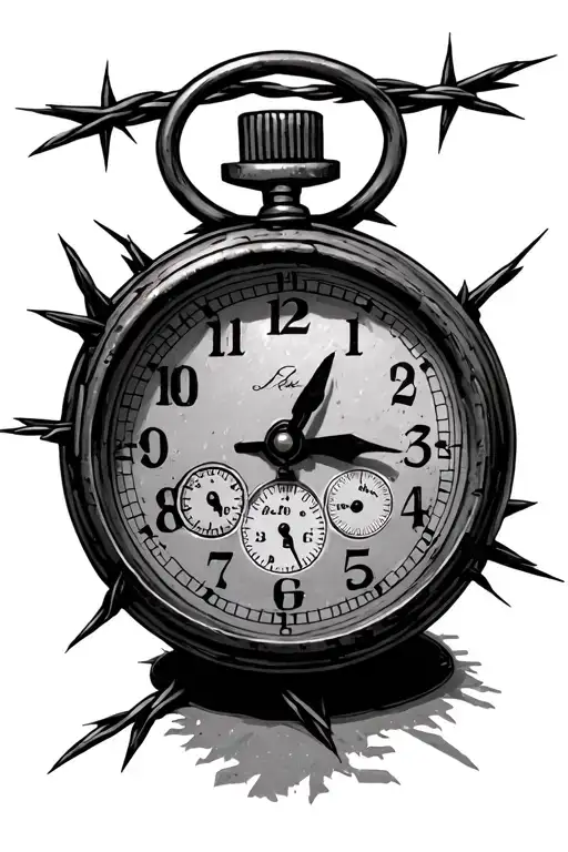 Old Stopwatch Barbed Wire