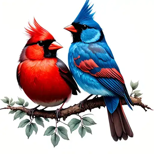 Redbird And Bluebird Representing My Grandparents Who Have Passed