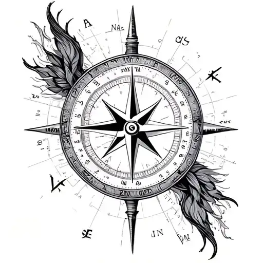 Map And Compass Fine Line