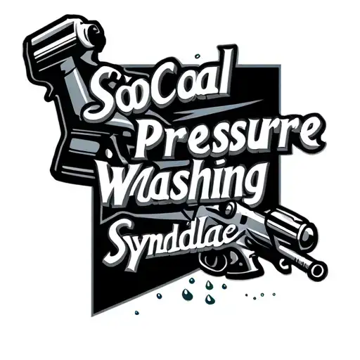 Socal Pressure Washing Syndicate Logo With Pressure Washing Guns And Jets Of Water