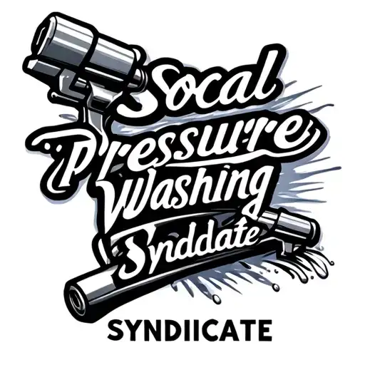 Socal Pressure Washing Syndicate Logo With Pressure Washing Guns And Jets Of Water
