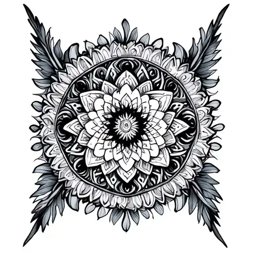 Maya Lovecraft Mandala Design Incorporating Elements