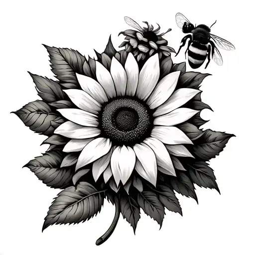 Makari With A Sunflower And Bumblebee On It