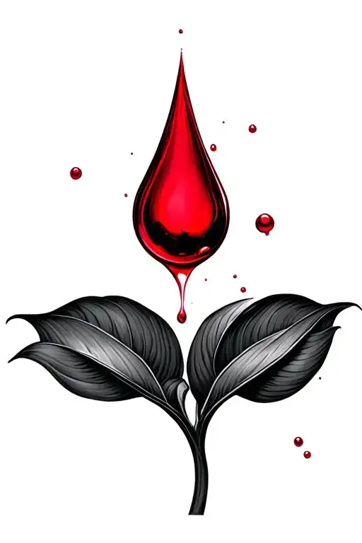 Blood Drop Turning Into A Red Hyacinth Flower