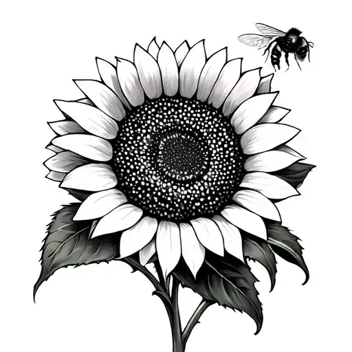 Makari With A Sunflower And Bumblebee On It