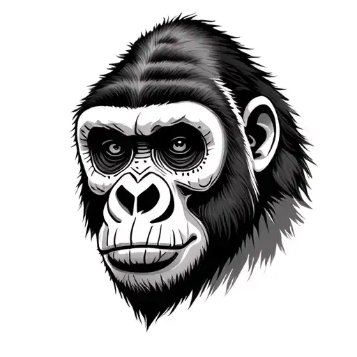 Gorilla With Day Of The Dead Face