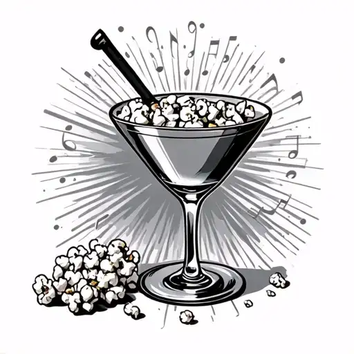 Plane Popcorn Wine Coctail Musicnote