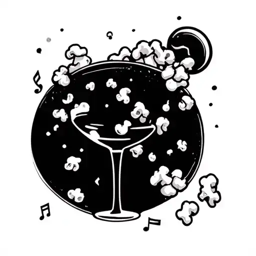 Plane Popcorn Wine Coctail Musicnote