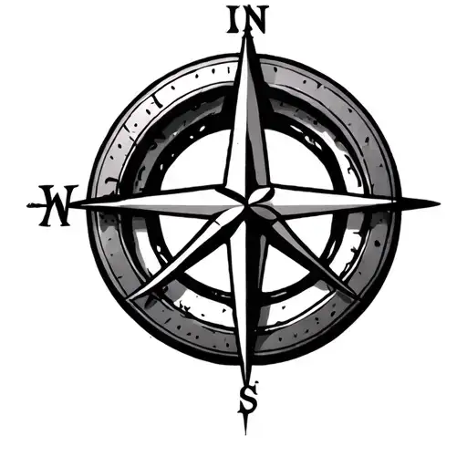 Compass Peace Sign Incorporated Within