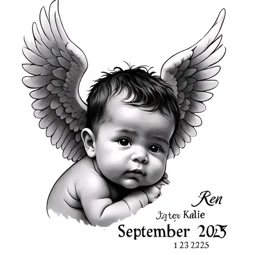 Baby Boy Angel With Date September 12 2025 And Name Jren Kale