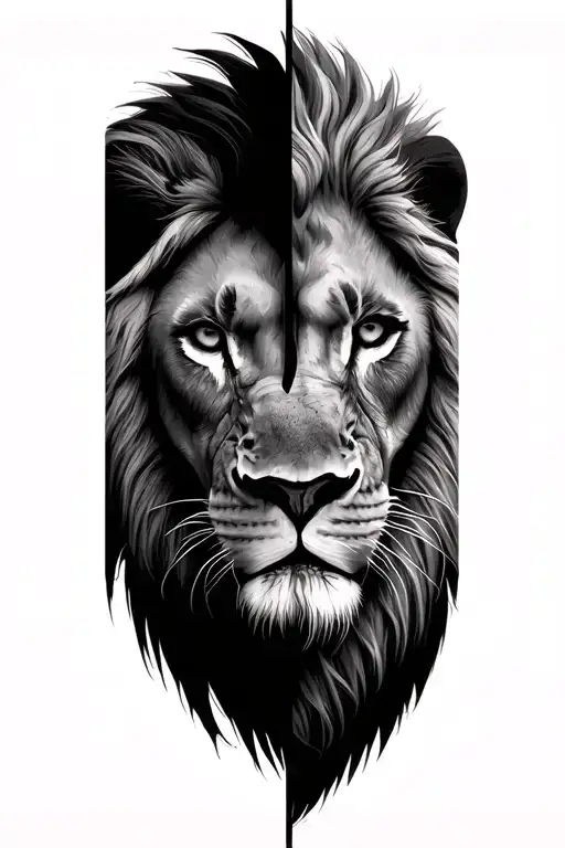 Two Faces Of A Lion
