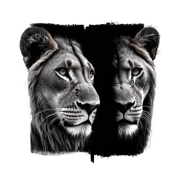 Two Faces Of A Baby Lions