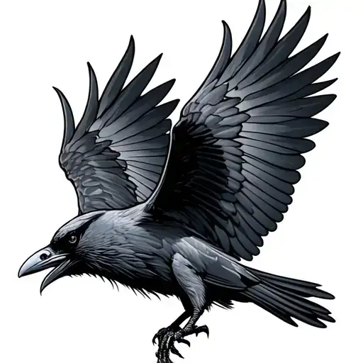 Raven Flying
