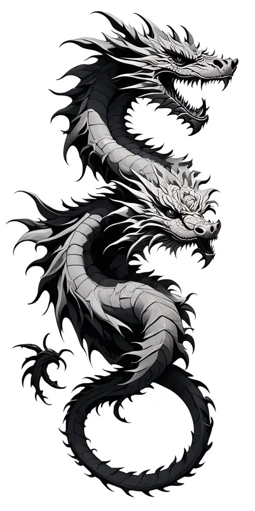 Dragon Or Egal Attacking And Rose Intertwined