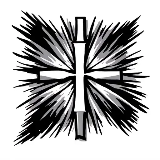 Simple Cross With Sun Rays