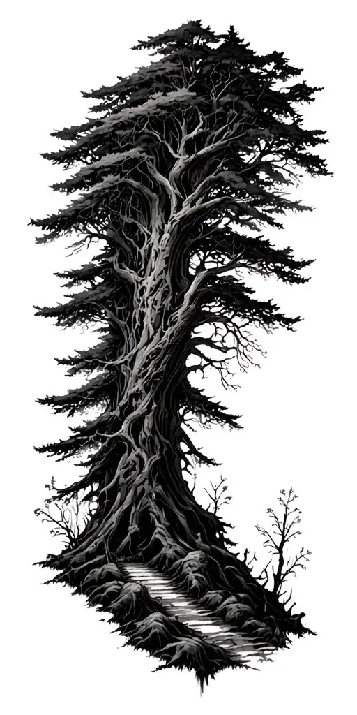 Dark Forest With A Hidden Path