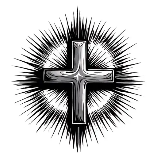 Simple Cross With Sun Rays