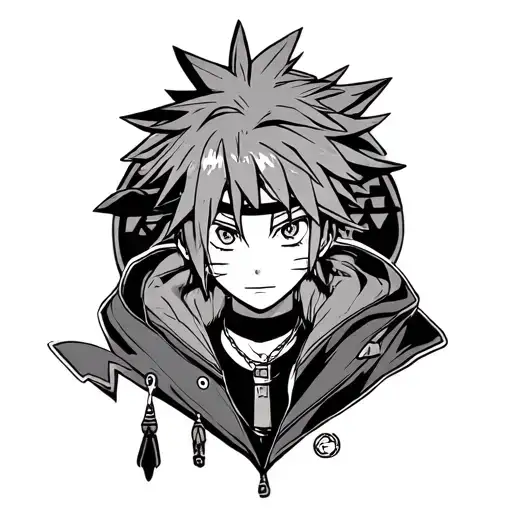 Sora From Kingdom Hearts With Naruto Characters