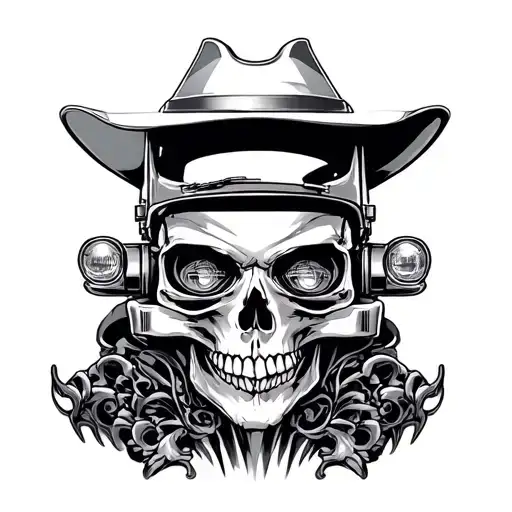 American Truck Driver Skull