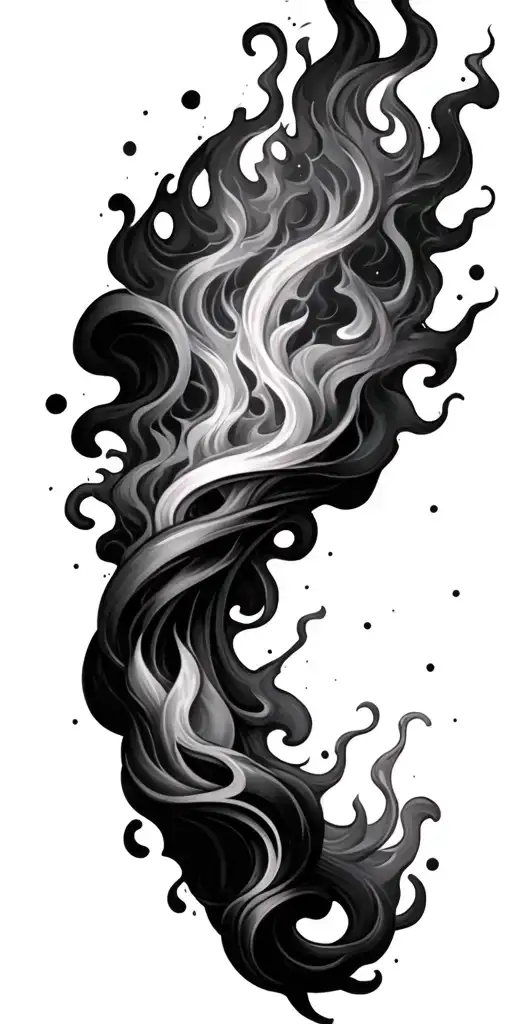 Smoke And Flames Fill In Space Of Arm Sleeve