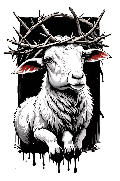 Lamb With Crown Of Thorns Bleeding