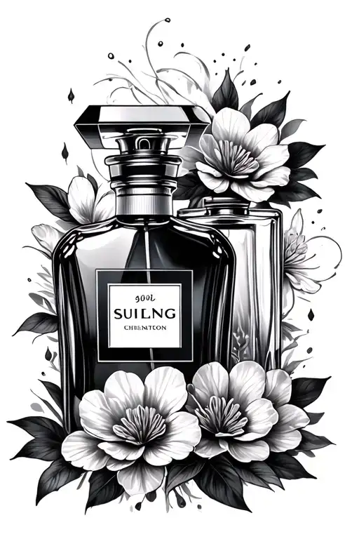 Sleeve Tattoo Made Of 80S Powerhouse Perfume Bottles