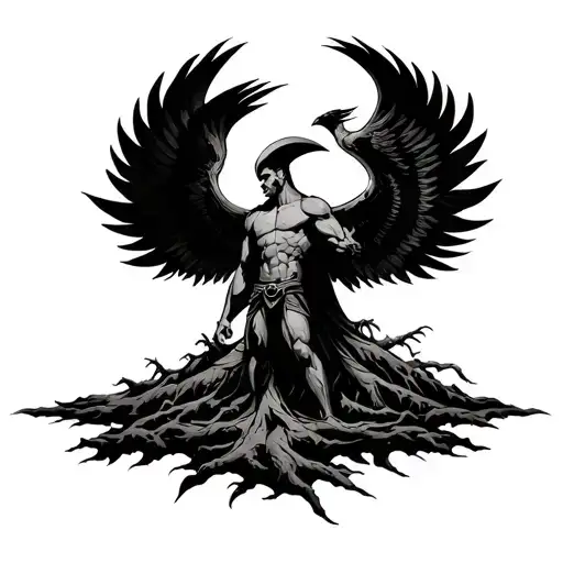 Spartan With A Phoenix Tree Growing