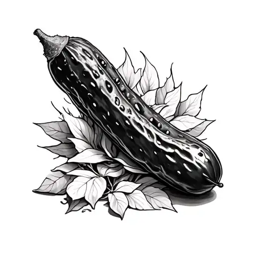 Pickle In Black And White Drawing