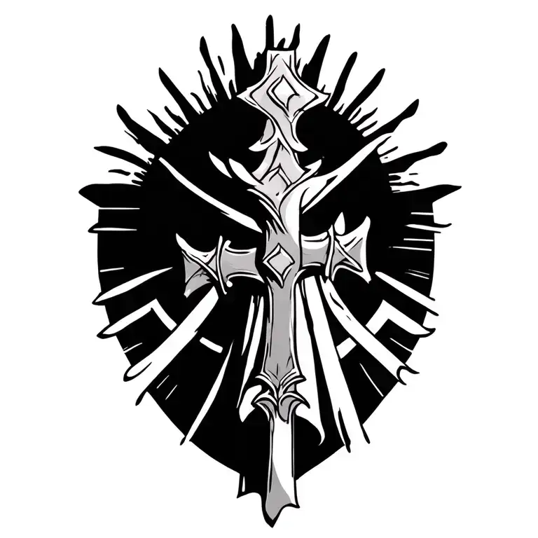 Traditional Scottish Cross With Sun Rays