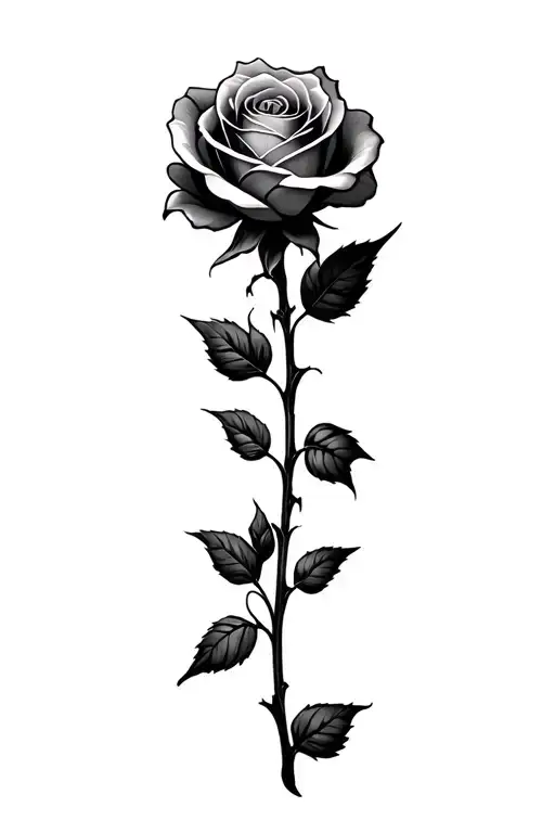 Gothic Rose And Stem