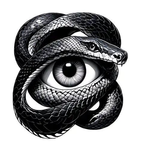 Eye Surrounded With A Snake Coiled