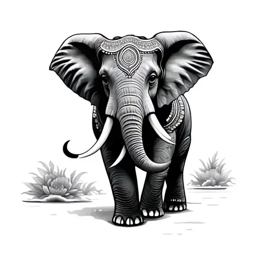 Myan Elephant Tattoo On Arm