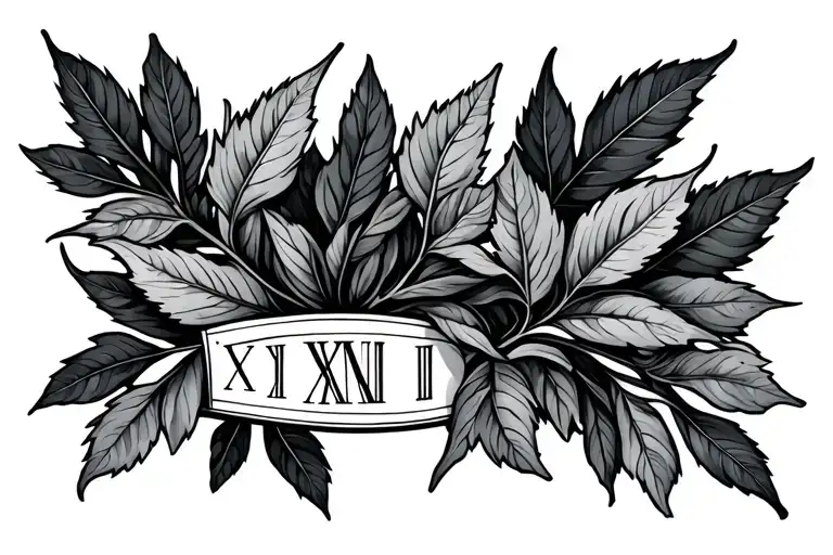 Leaves With Roman Numeral