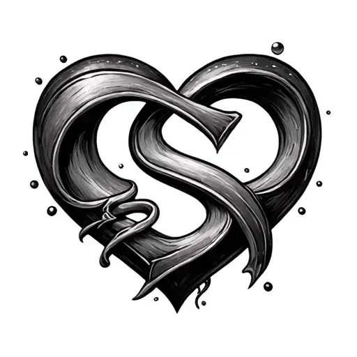 A Heart With An Infinity Sign And The Letter S Merged Into It