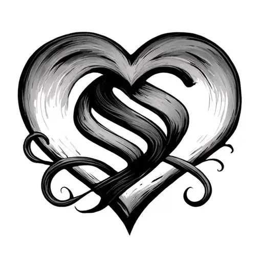 A Heart With An Infinity Sign And The Letter S Merged Into It