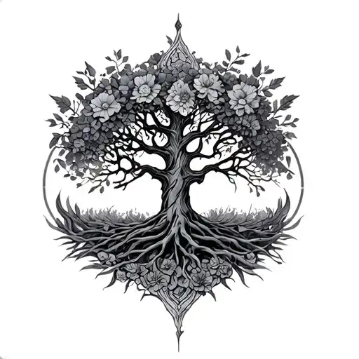 Triquerta Wrist Tree Of Lie Botanical Emblem Surrounded