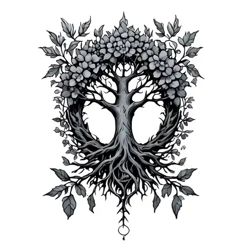 Triquerta Wrist Tree Of Lie Botanical Emblem Surrounded