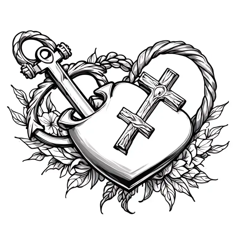 Anchor Cross Heart Shaped Lock Jennifer