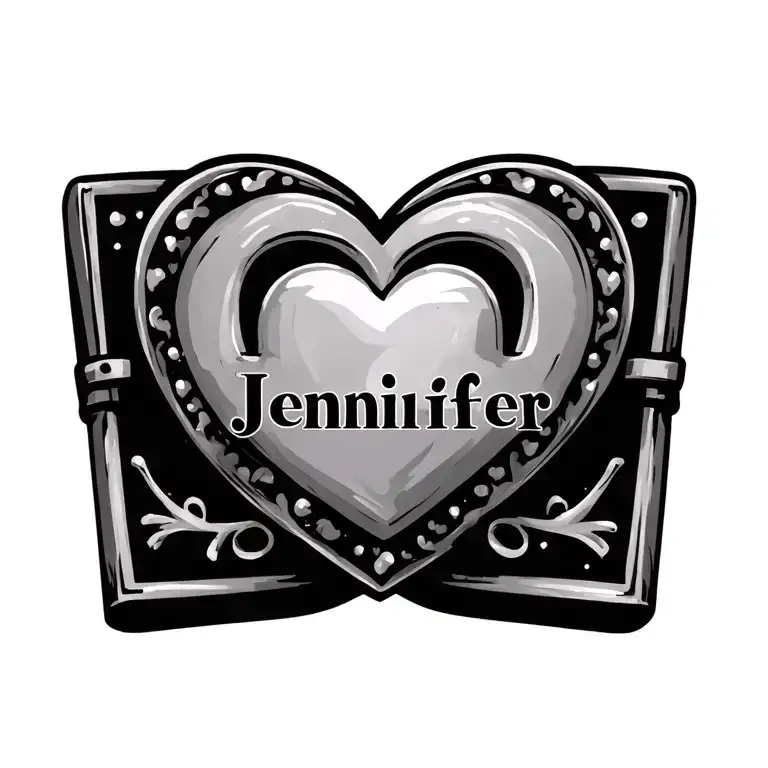 Cross Heart Shaped Lock Name Jennifer