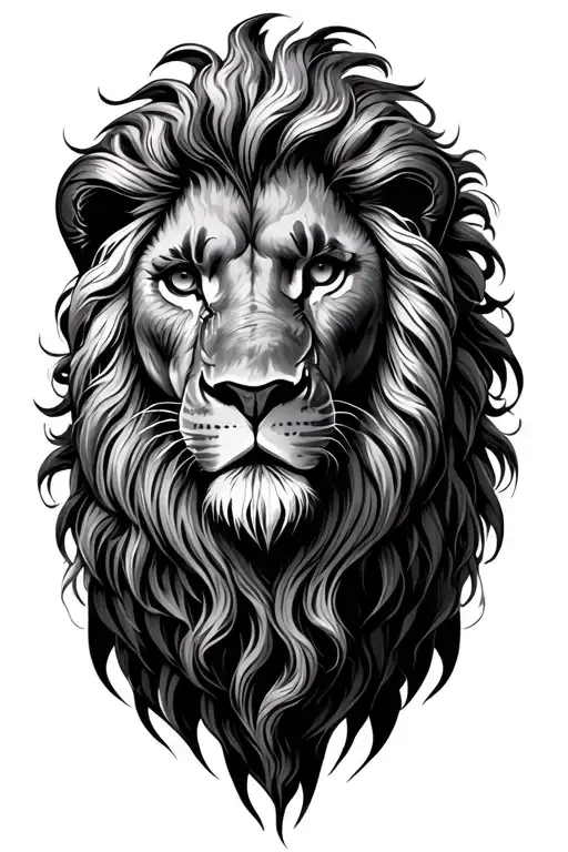Impressive Lion With Long Impressive Mane Intertwined