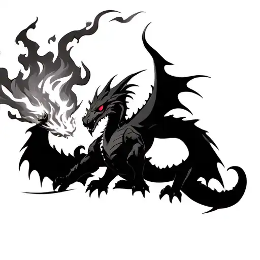 Gimli Fighting Red Eyes Black Dragon Breathing Fire