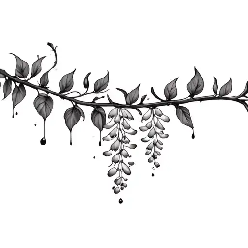 Bleeding Wisteria Flowers